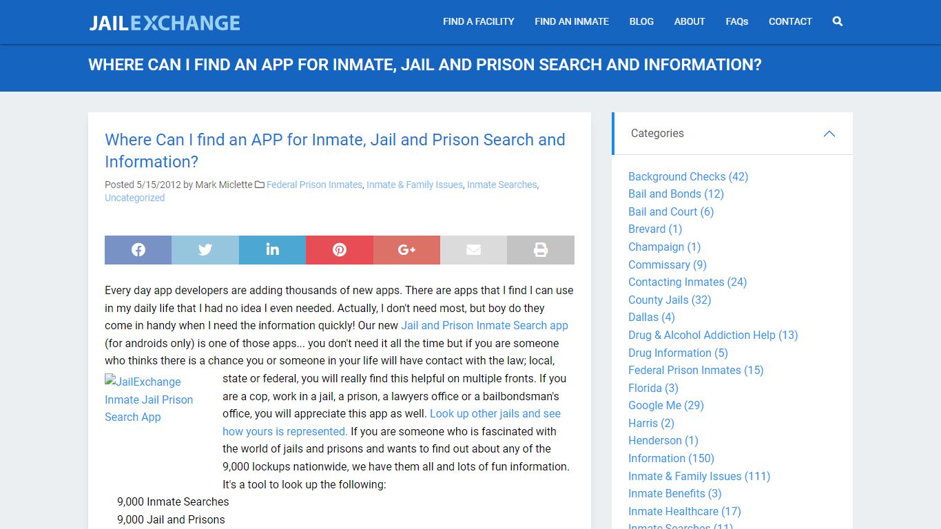 Where Can I find an APP for Inmate, Jail and Prison Search and ...